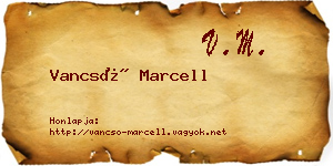 Vancsó Marcell névjegykártya